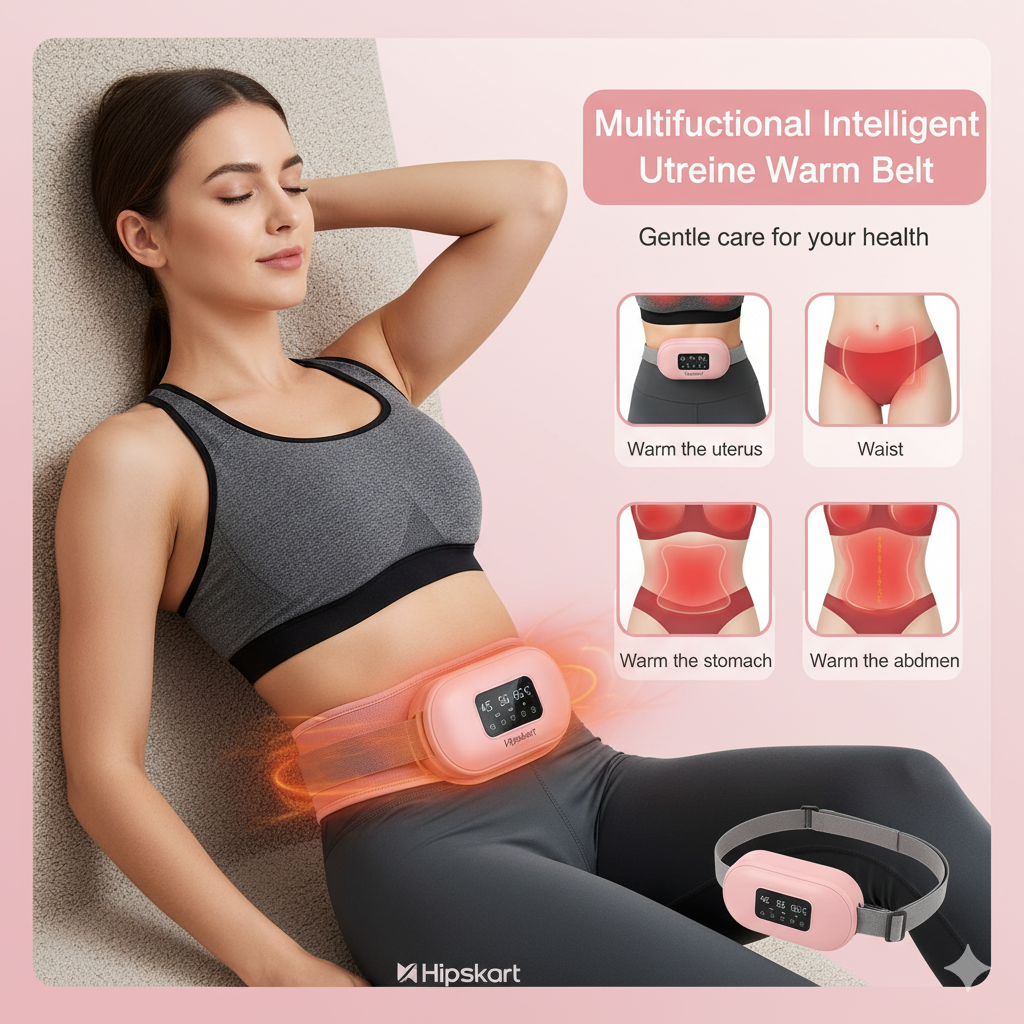 Period Pain Relief Heating Pad with Massager - 3-in-1 Menstrual Cramp Relief Device for Women